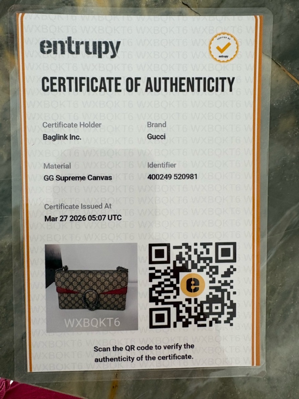 CERTIFIED GUCCI Dionysus Beige GG Supreme Canvas Shoulder Bag Red Suede Stripe ! - Picture 13 of 15